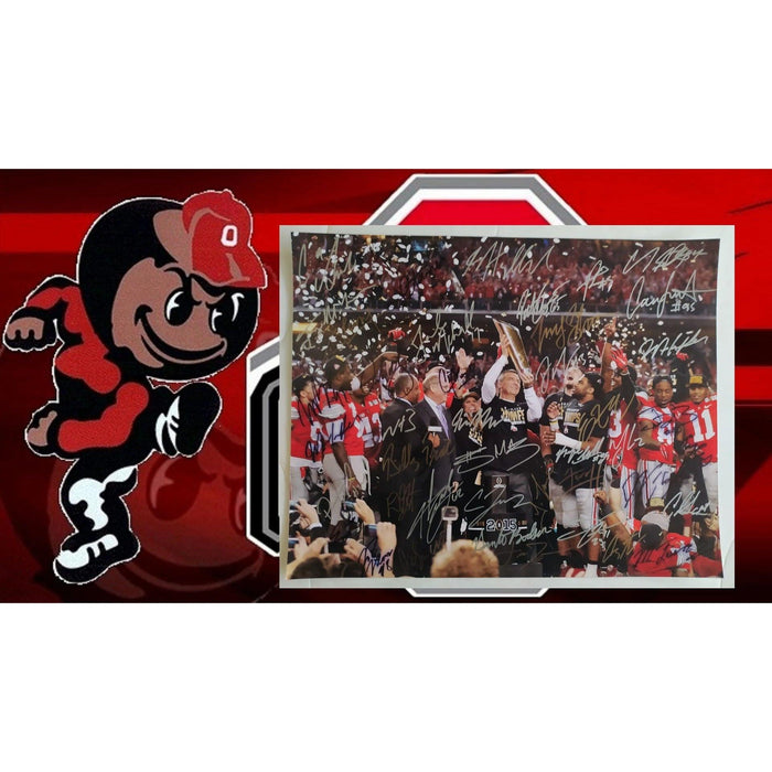 Ohio State 2014 national champions 16x20 photo signed with proof Urban Meyer Ezekiel Elliott
