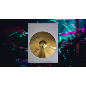 Metallica James Hetfield Lars Ulrich kirk Hammett Jason Newsted 16 inch Cymbal signed with proof