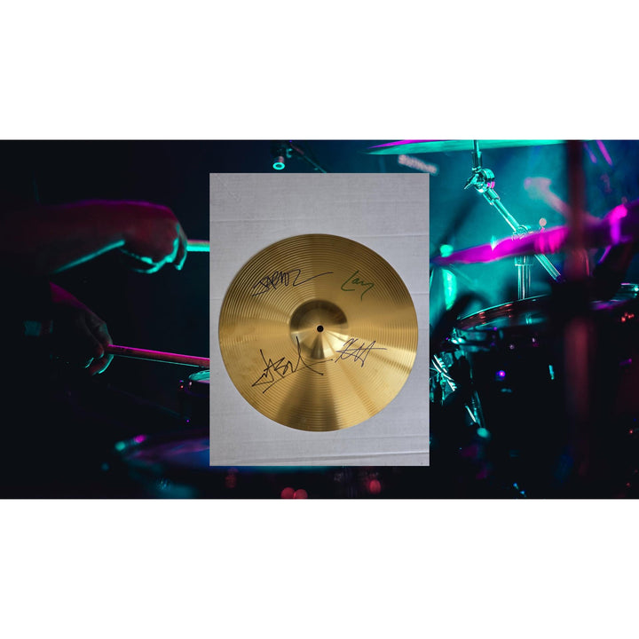 Metallica James Hetfield Lars Ulrich kirk Hammett Jason Newsted 16 inch Cymbal signed with proof.
