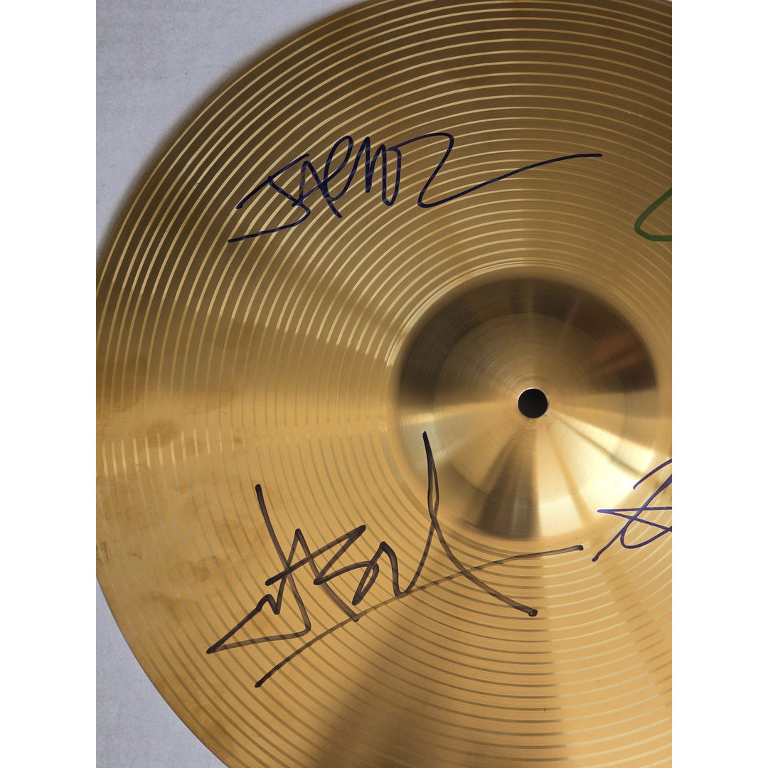 Metallica James Hetfield Lars Ulrich kirk Hammett Jason Newsted 16 inch Cymbal signed with proof.