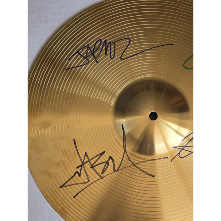 Metallica James Hetfield Lars Ulrich kirk Hammett Jason Newsted 16 inch Cymbal signed with proof.