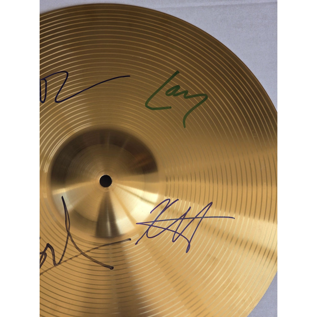 Metallica James Hetfield Lars Ulrich kirk Hammett Jason Newsted 16 inch Cymbal signed with proof.
