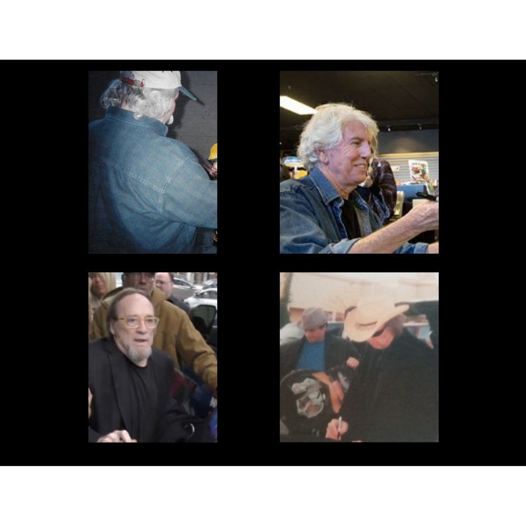 "CSNY" David Crosby, Neil Young, Graham Nash, Stephen Stills cherry vintage les paul signed with proof