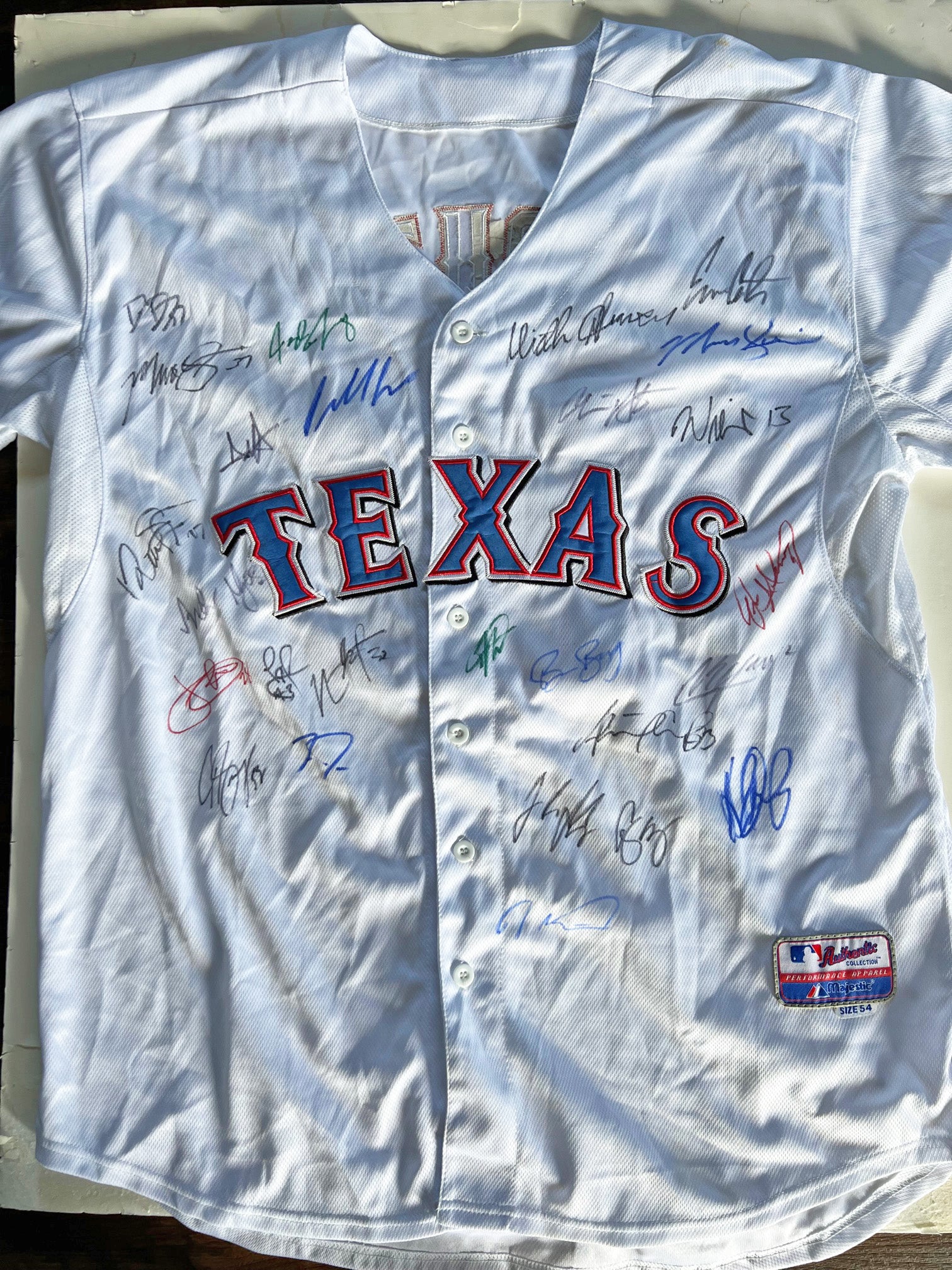 Texas Rangers Corey Seager Adolis Garcia 2023 team signed jersey signed with proof