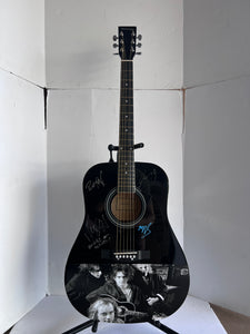 Robert Smith, Simon Gallup, Roger O'Donnell & Perry Bamonte The Cure full size acoustic guitar signed with proof