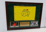 Load image into Gallery viewer, Tiger Woods 2019 Masters Champion signed &amp; framed Masters pin flag with signing proof
