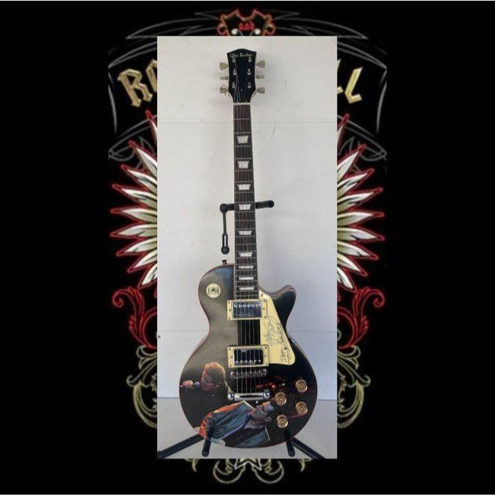 The Eagles Don Henley & Glenn Frey  one of a kind les paul (full size) electric guitar signed with proof