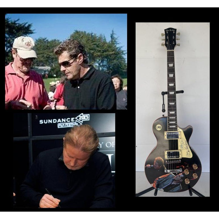 The Eagles Don Henley & Glenn Frey  one of a kind les paul (full size) electric guitar signed with proof.