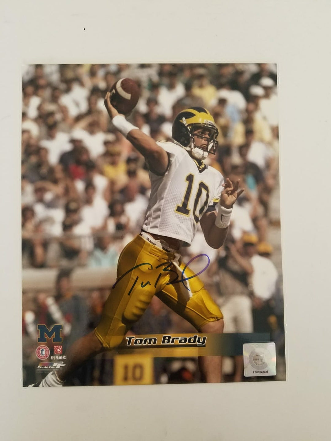 Tom Brady University of Michigan 8x10 signed with proof