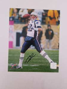Tom Brady GOAT eight by 10 signed with proof