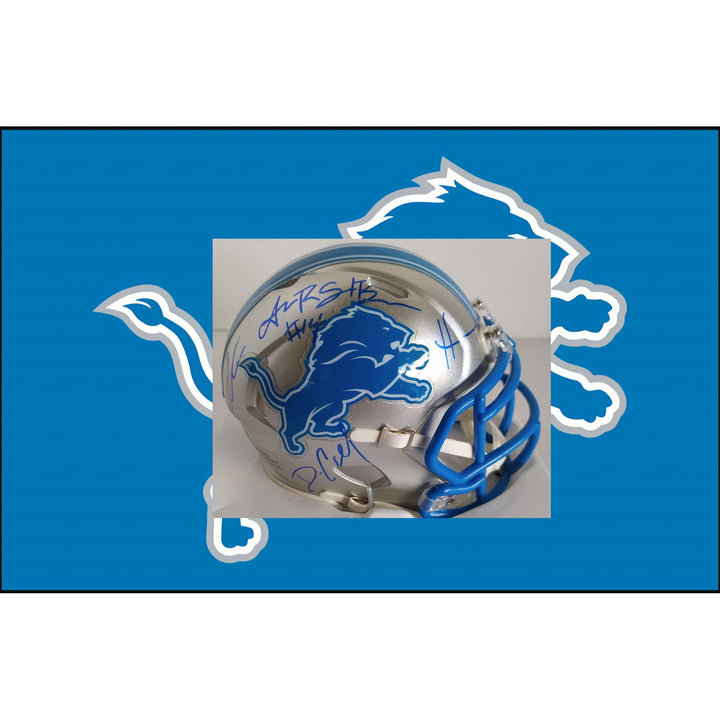 Riddell mini helmet Detroit Lions signed with proof