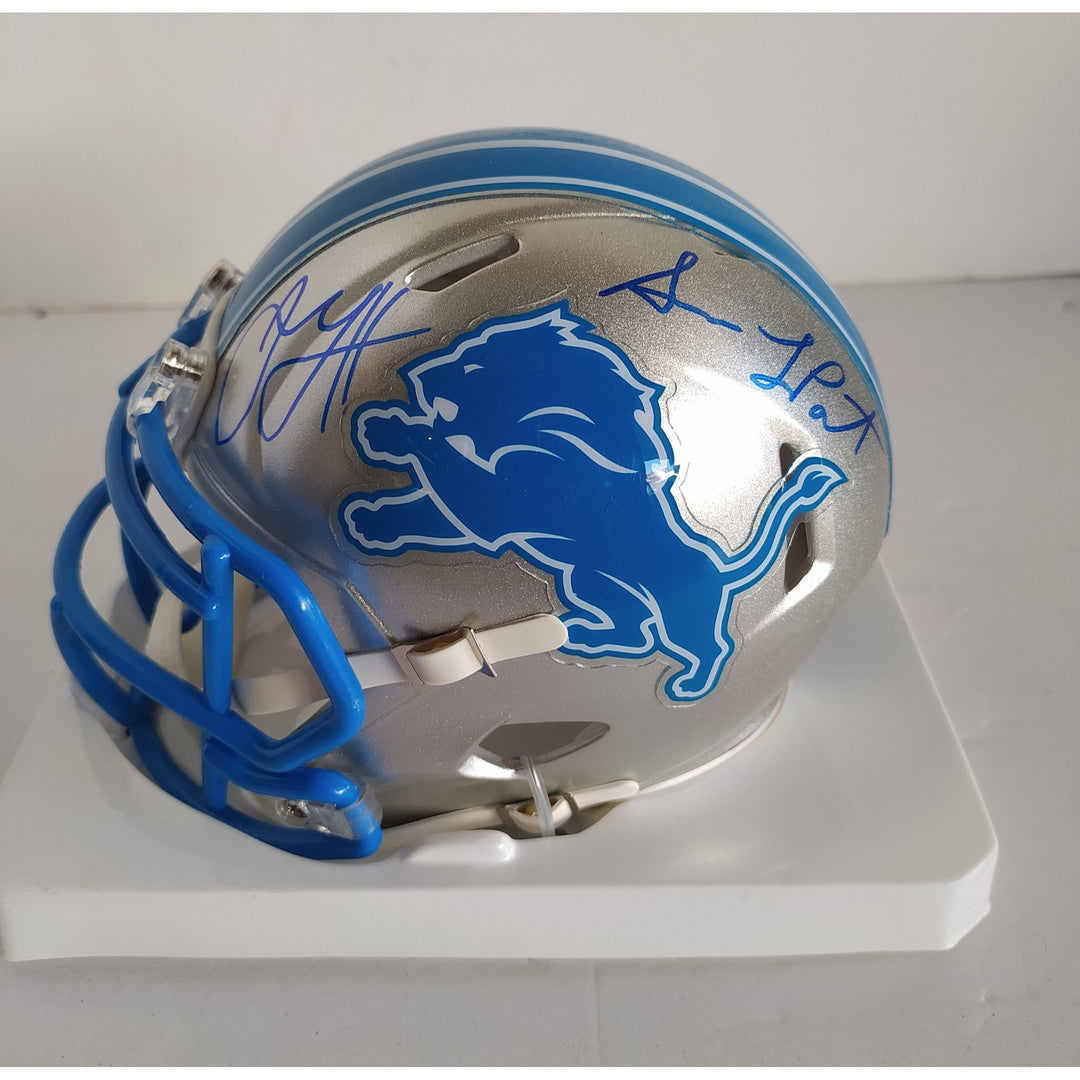 Riddell mini helmet Detroit Lions signed with proof