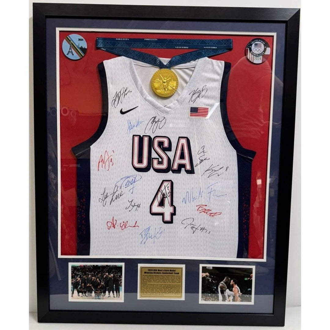 Stephen Curry USA 2024 gold medal winning team signed Jersey with proof