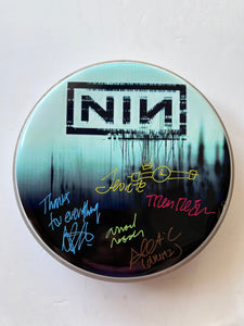 Trent Reznor Nine Inch Nails one-of-a-kind drumhead signed with proof