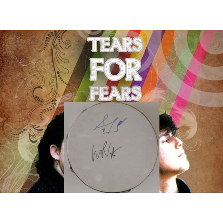 Tears for Fears 14-in drum head signed with proof