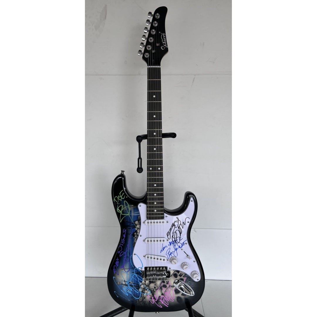 Ronnie James Dio Ozzy Osbourne Tony Iommi Bill Ward Geezer Butler Black Sabbath electric guitar signed with proof.