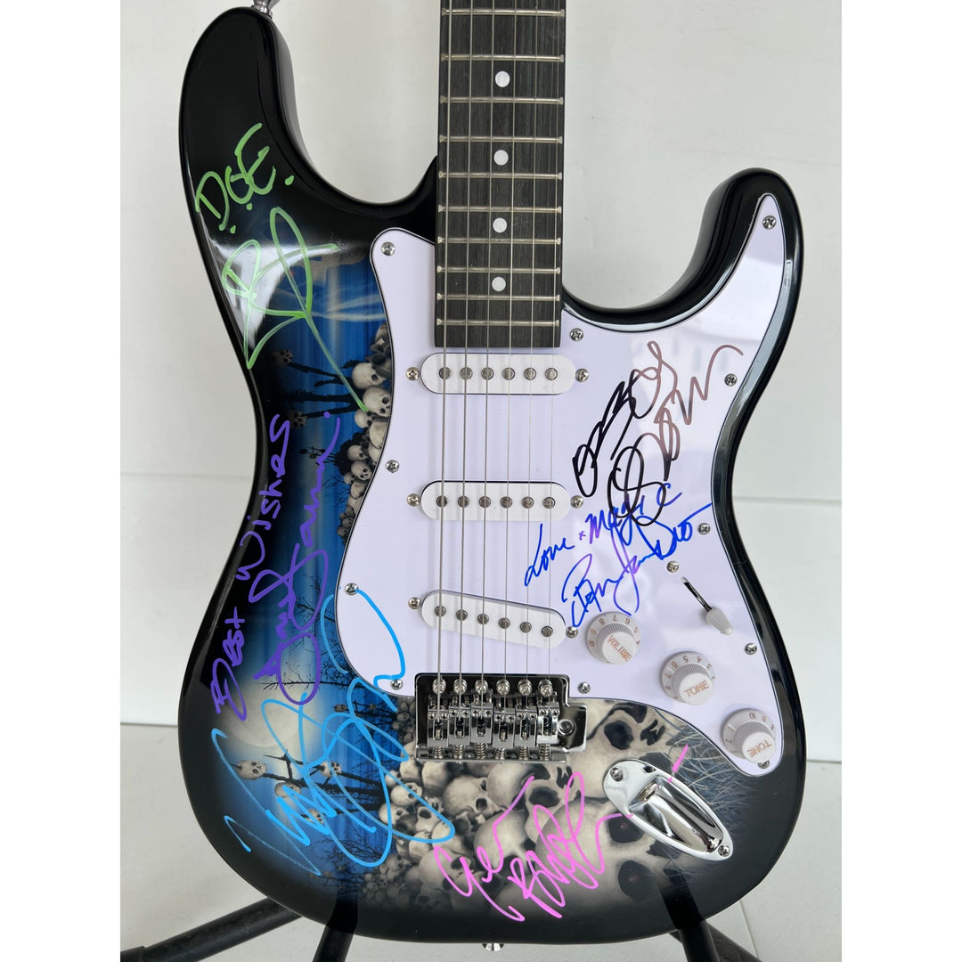 Ronnie James Dio Ozzy Osbourne Tony Iommi Bill Ward Geezer Butler Black Sabbath electric guitar signed with proof.