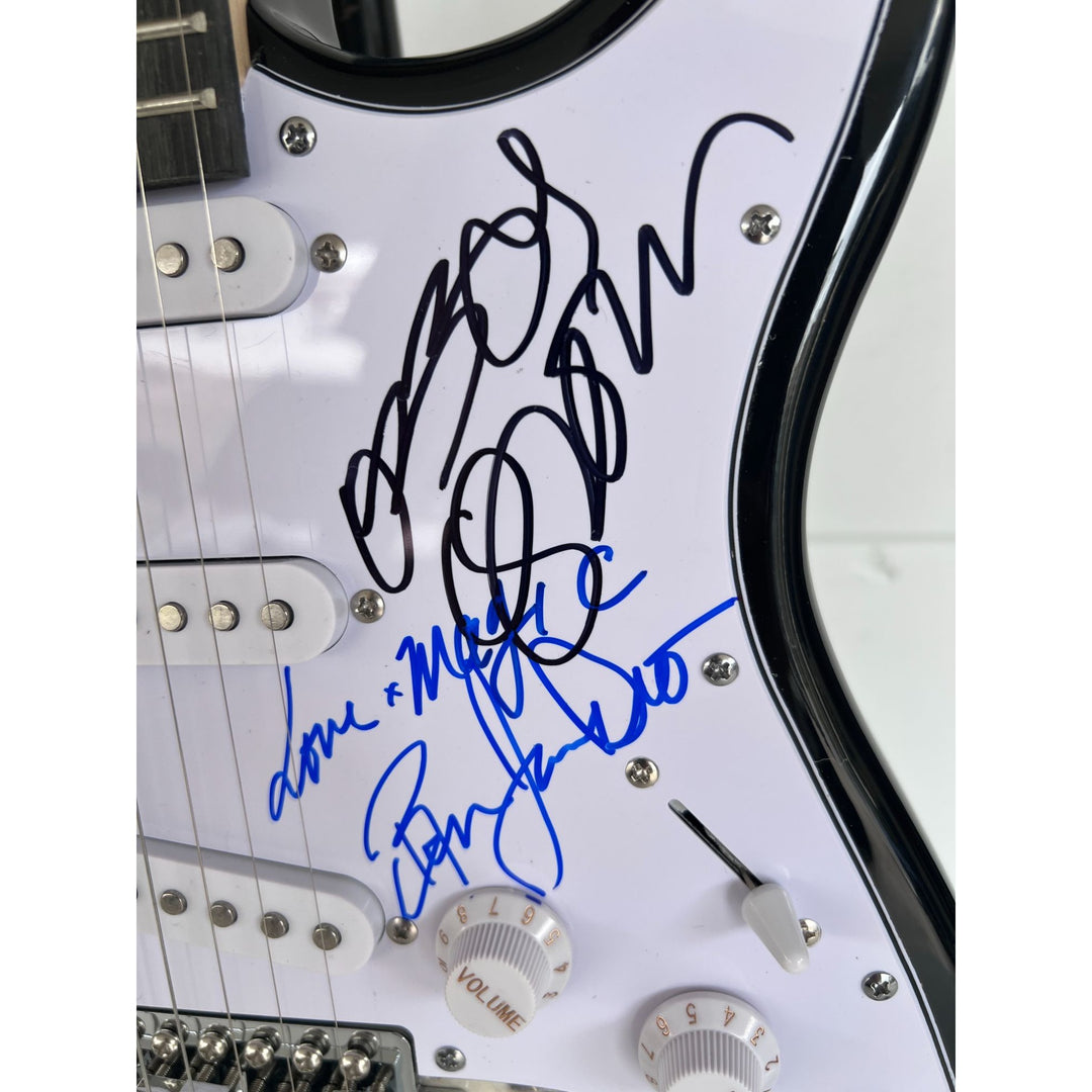 Ronnie James Dio Ozzy Osbourne Tony Iommi Bill Ward Geezer Butler Black Sabbath electric guitar signed with proof.