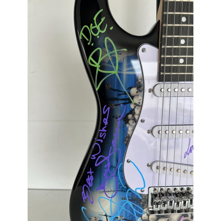 Ronnie James Dio Ozzy Osbourne Tony Iommi Bill Ward Geezer Butler Black Sabbath electric guitar signed with proof.