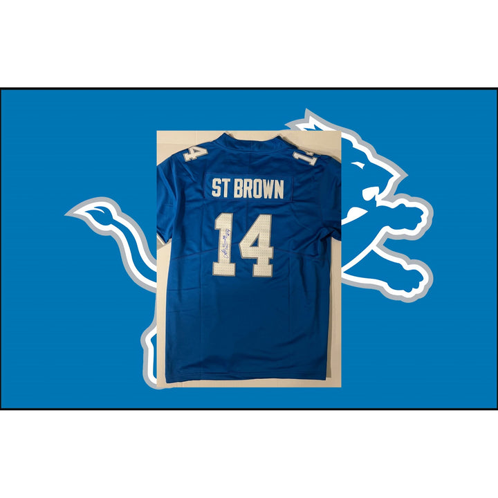 Amon-Ra St. Brown Detroit Lions size xl game model jersey signed with photo proof