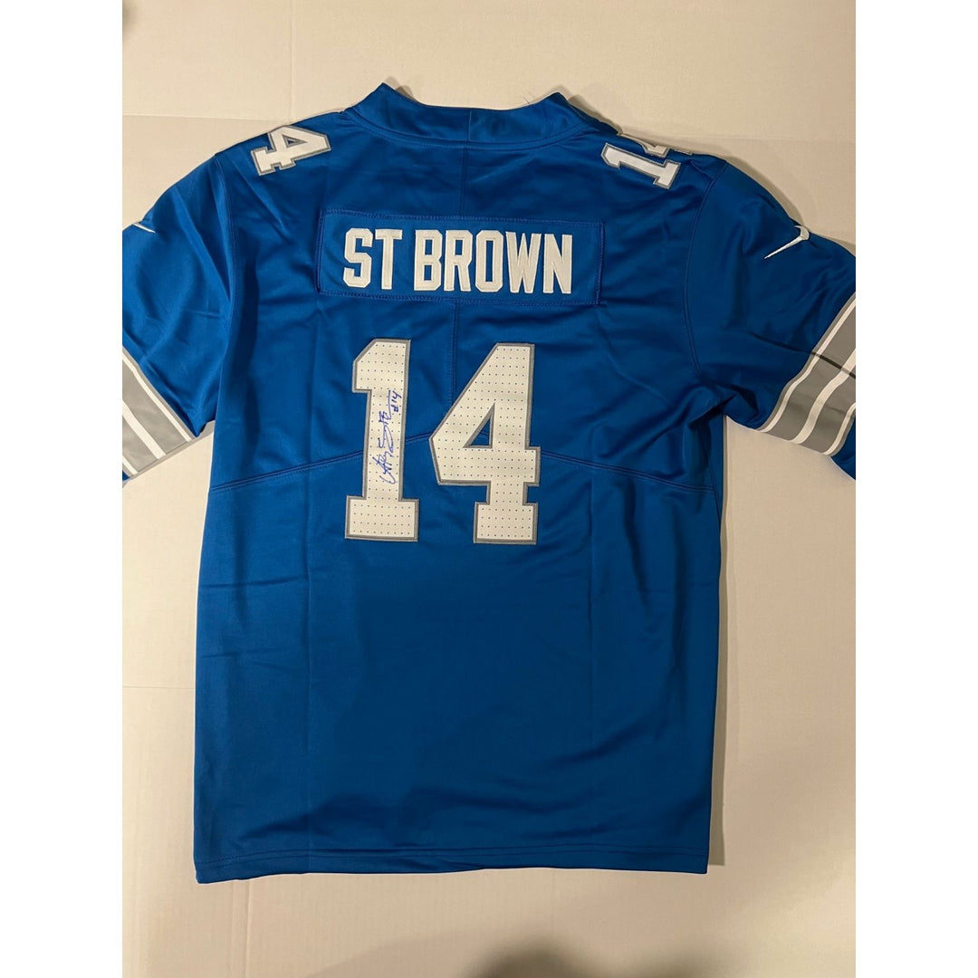 Amon-Ra St. Brown Detroit Lions size xl game model jersey signed with photo proof