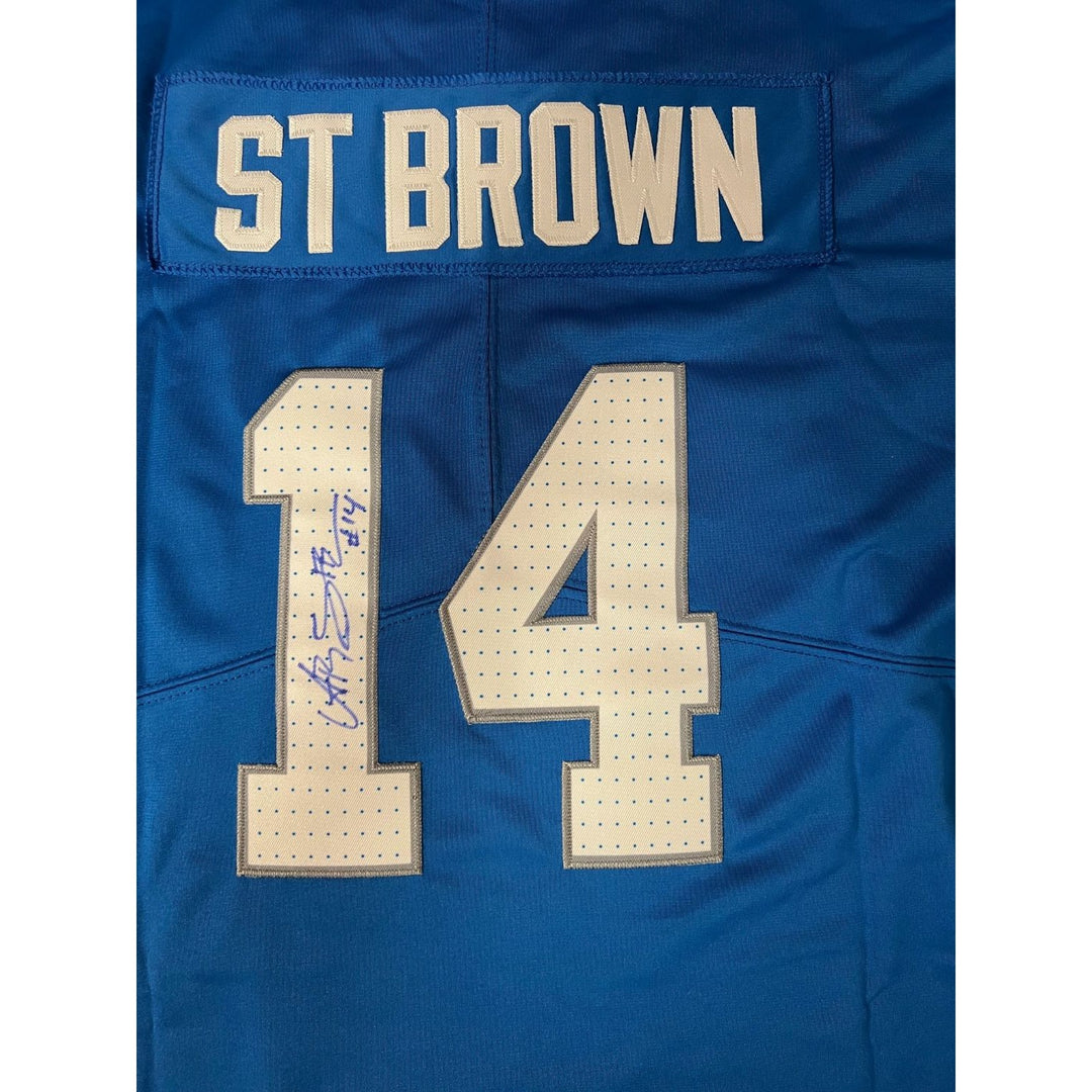 Amon-Ra St. Brown Detroit Lions size xl game model jersey signed with photo proof