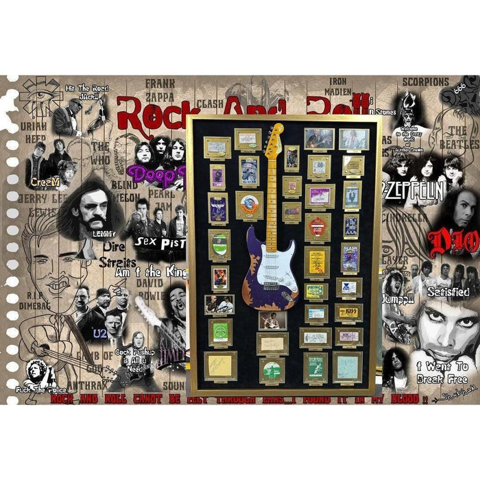 Jimi Hendrix, Stevie Ray Vaughan, George Harrison, 34 of Rock n Rolls greatest guitarists off all time with Jimi Hendrix guitar