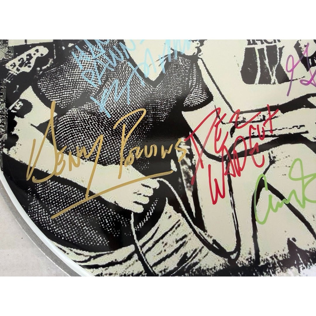 Henry Rollins and Black Flag one-of-a-kind drumhead signed with proof.