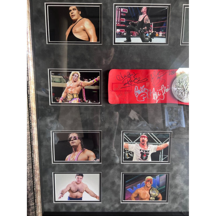 WWE Wrestling Legends 21 in all"Steve Austin" "Hulk Hogan" "John Cena"    "The Rock" incredible framed WWE belt signed with proof