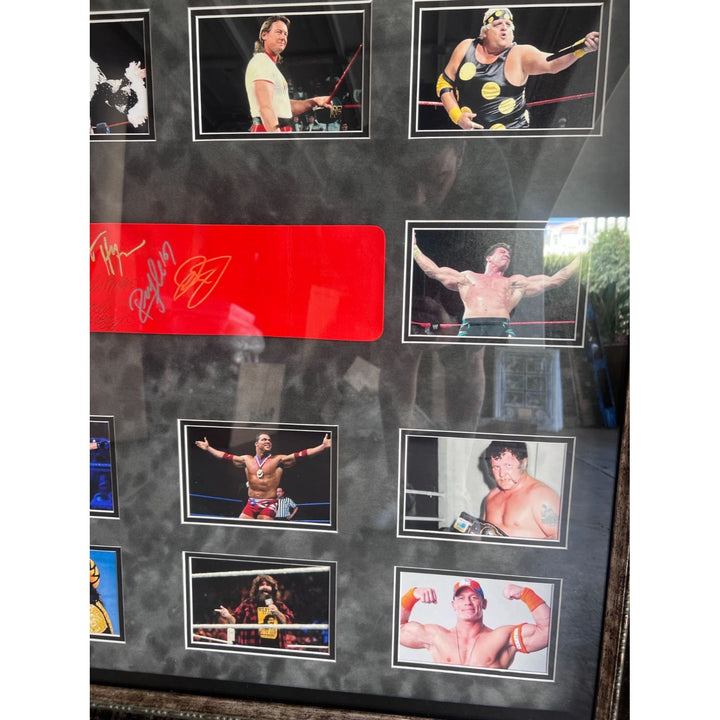 WWE Wrestling Legends 21 in all"Steve Austin" "Hulk Hogan" "John Cena"    "The Rock" incredible framed WWE belt signed with proof