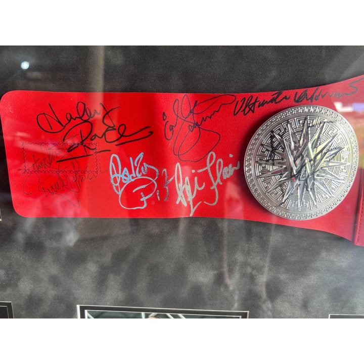 WWE Wrestling Legends 21 in all"Steve Austin" "Hulk Hogan" "John Cena"    "The Rock" incredible framed WWE belt signed with proof