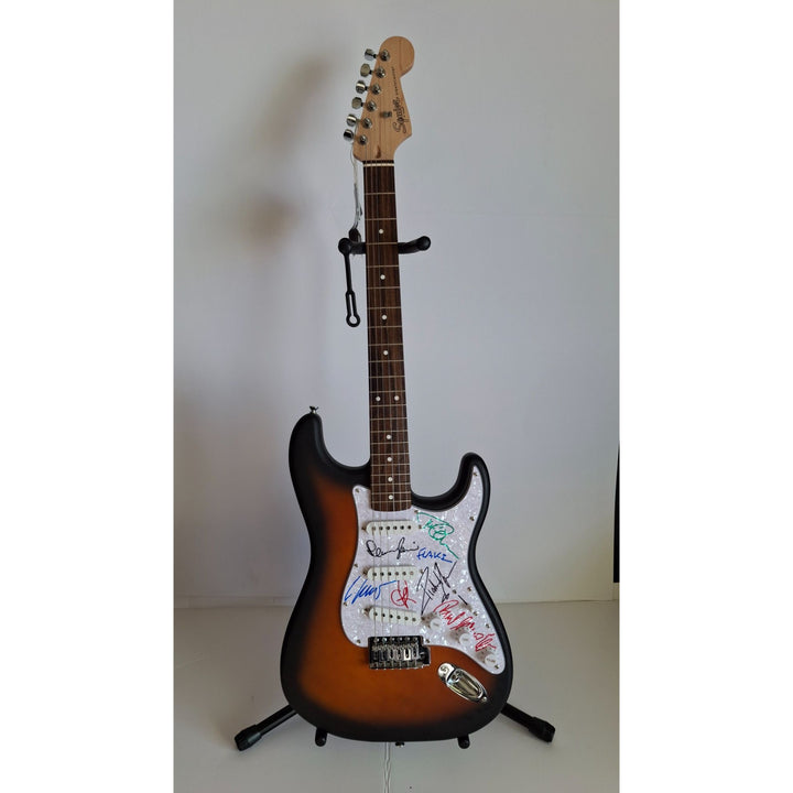 Rammstein: Richard Z. Kruspe, Till Lindemann, Oliver Riedel, Paul Landers, Christian Lorenz & Christoph Schneider Fender Stratocaster signed with proof