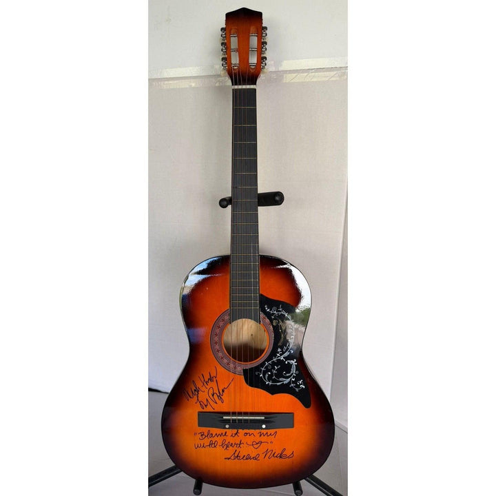 Stevie Nicks & Lindsey Buckingham vintage acoustic guitar signed with proof