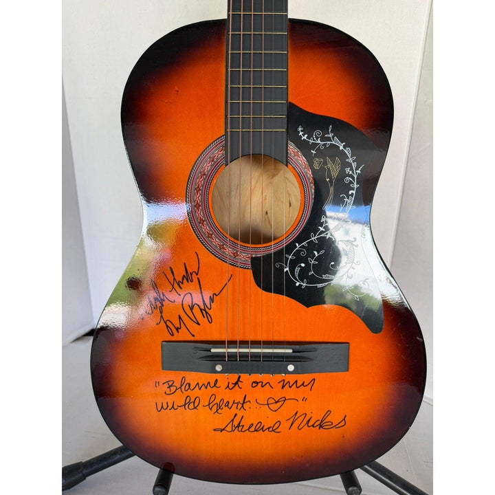 Stevie Nicks & Lindsey Buckingham vintage acoustic guitar signed with proof