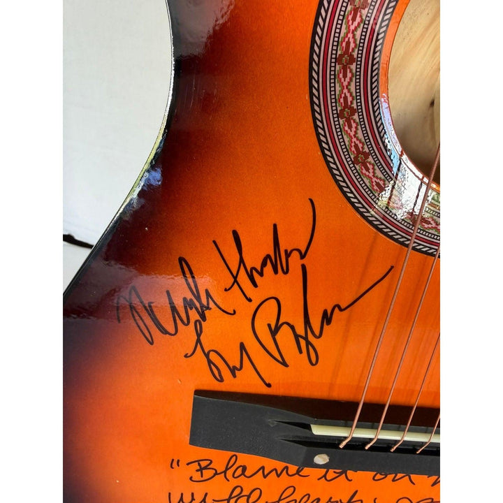 Stevie Nicks & Lindsey Buckingham vintage acoustic guitar signed with proof