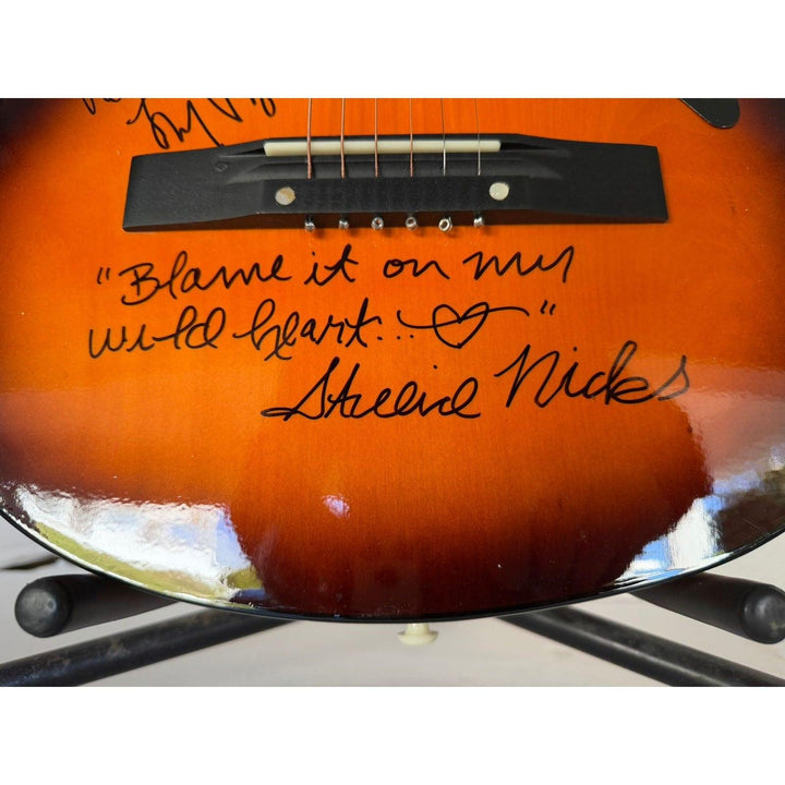 Stevie Nicks & Lindsey Buckingham vintage acoustic guitar signed with proof