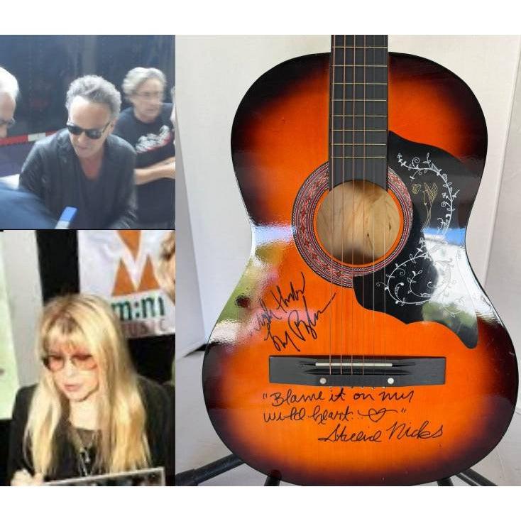 Stevie Nicks & Lindsey Buckingham vintage acoustic guitar signed with proof