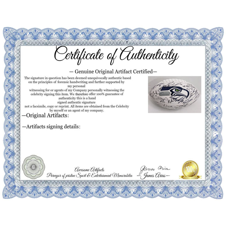  Seattle Seahawks 2025 full size NFL full size football team signed with proof