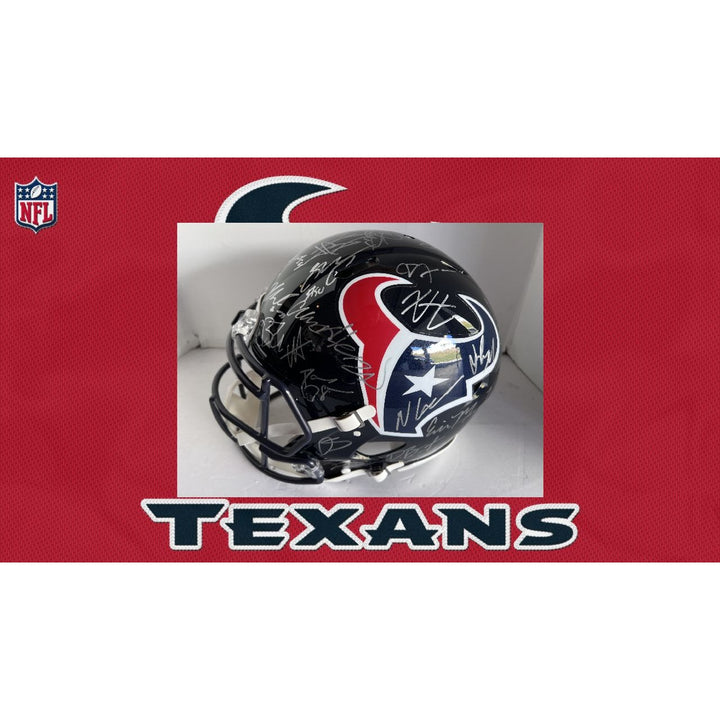 Houston Texans CJ Stroud Nico Collins Joe Mixon Stefon Diggs 40 members of the 2024 team signed Riddell promodel authentic helmet with proof