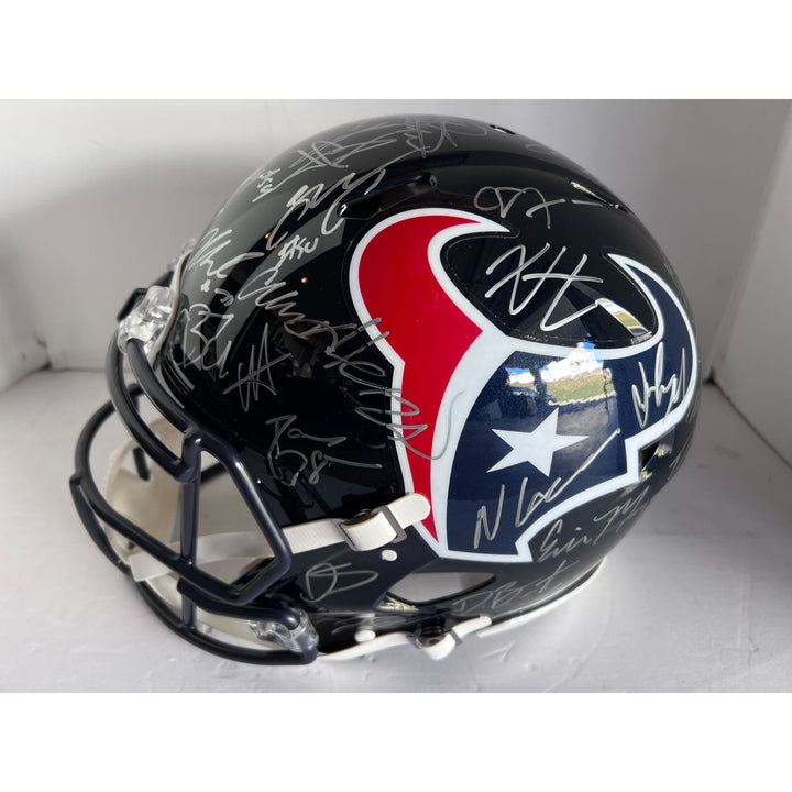 Houston Texans CJ Stroud Nico Collins Joe Mixon Stefon Diggs 40 members of the 2024 team signed Riddell promodel authentic helmet with proof