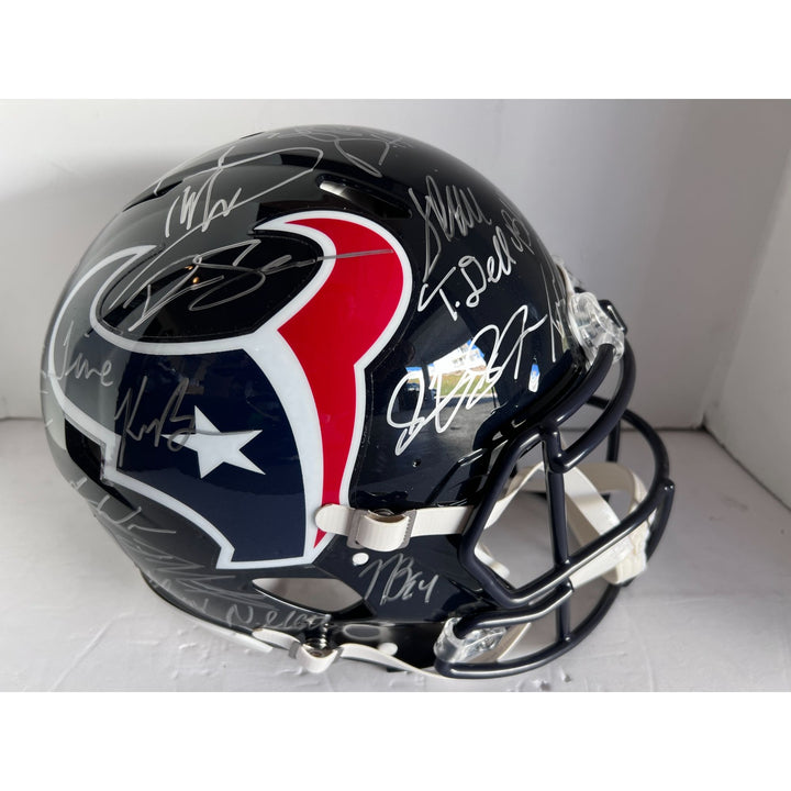 Houston Texans CJ Stroud Nico Collins Joe Mixon Stefon Diggs 40 members of the 2024 team signed Riddell promodel authentic helmet with proof