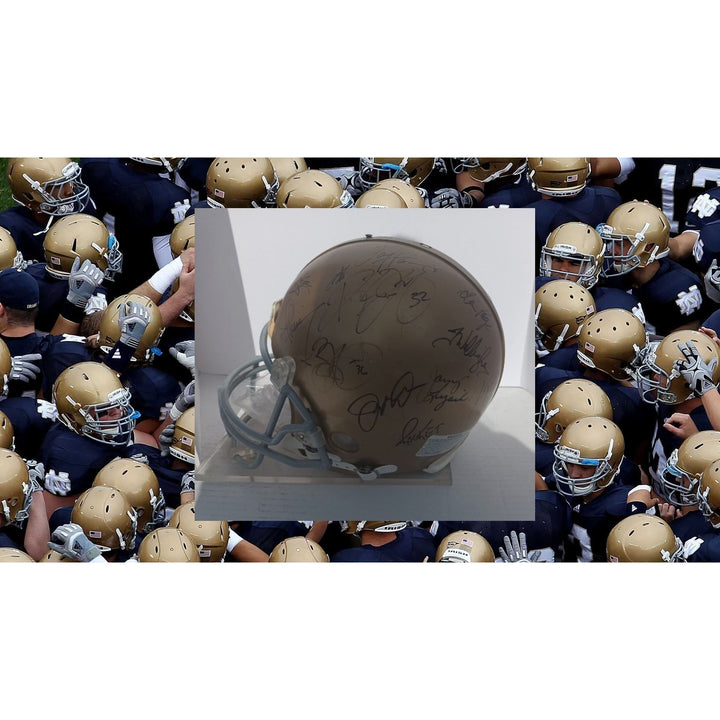 Notre Dame Fighting Irish Riddell pro model helmet Joe Montana Jerome Bettis Alen Page Tim Brown signed with proof Awesome Artifacts