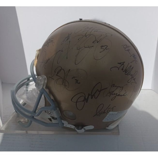 Notre Dame Fighting Irish Riddell pro model helmet Joe Montana Jerome Bettis Alen Page Tim Brown signed with proof Awesome Artifacts