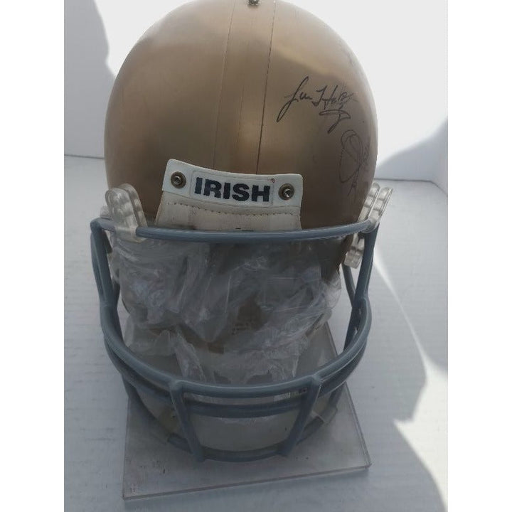 Notre Dame Fighting Irish Riddell pro model helmet Joe Montana Jerome Bettis Alen Page Tim Brown signed with proof Awesome Artifacts