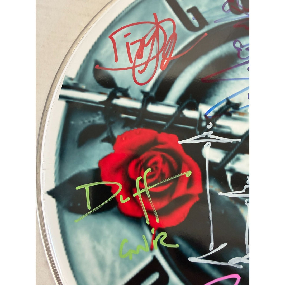 Axl Rose, Slash, Matt Sorum, Duff Mckagan, Steven Adler, Dizzy Reed, Guns N' Roses, one-of-a-kind, drumhead, signed with proof.