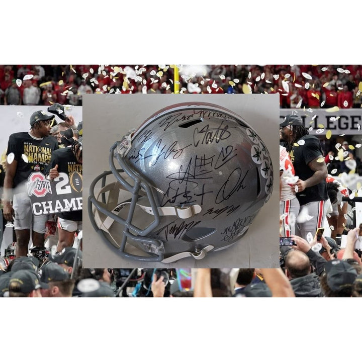 Ohio State Buckeyes 2024-25 Ryan Day, Will Howard, Jerimiah Smith, Quinshon Judkins, Emeka Egbuka, TreVeyon Henderson Riddell Speed helmet