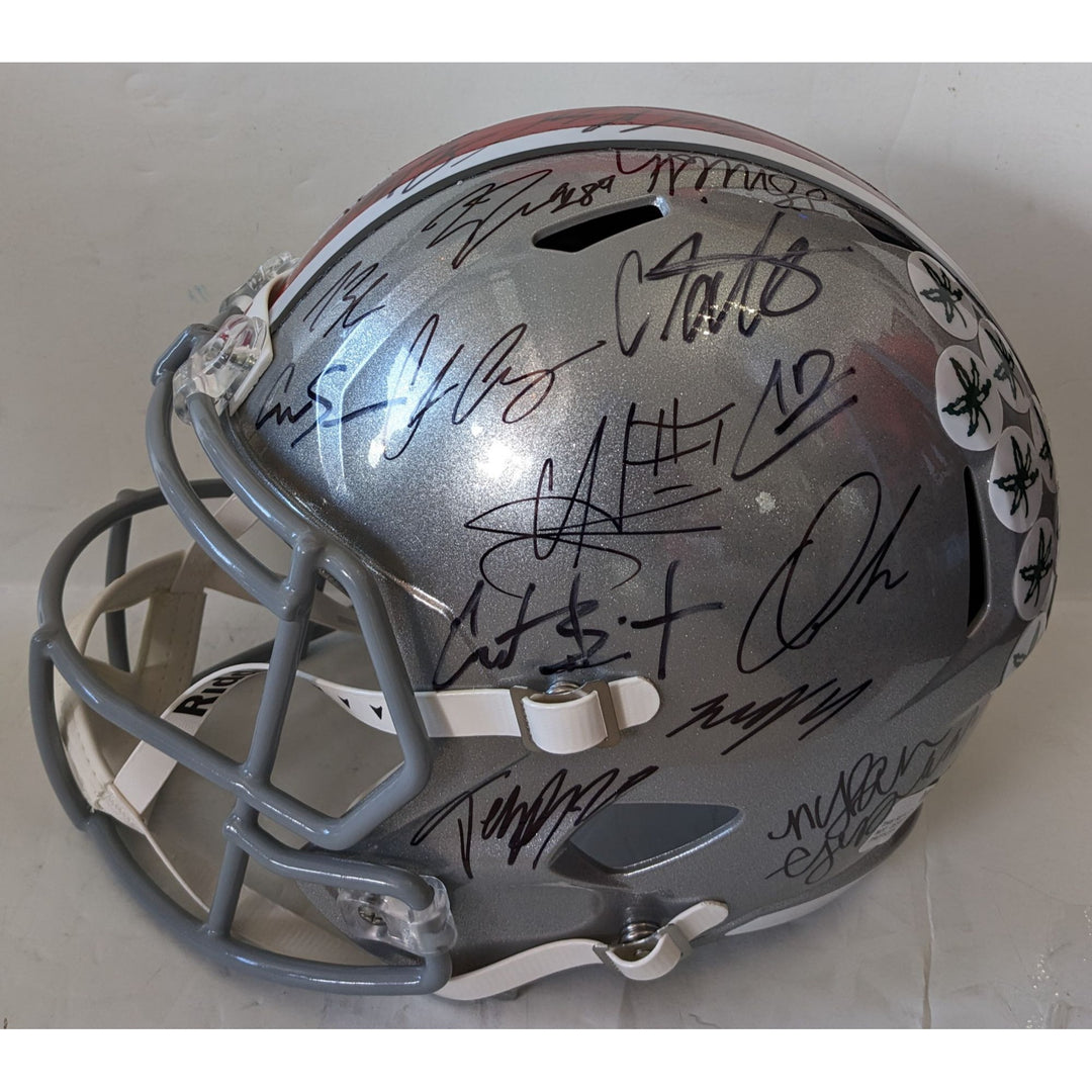 Ohio State Buckeyes 2024-25 Ryan Day, Will Howard, Jerimiah Smith, Quinshon Judkins, Emeka Egbuka, TreVeyon Henderson Riddell Speed helmet