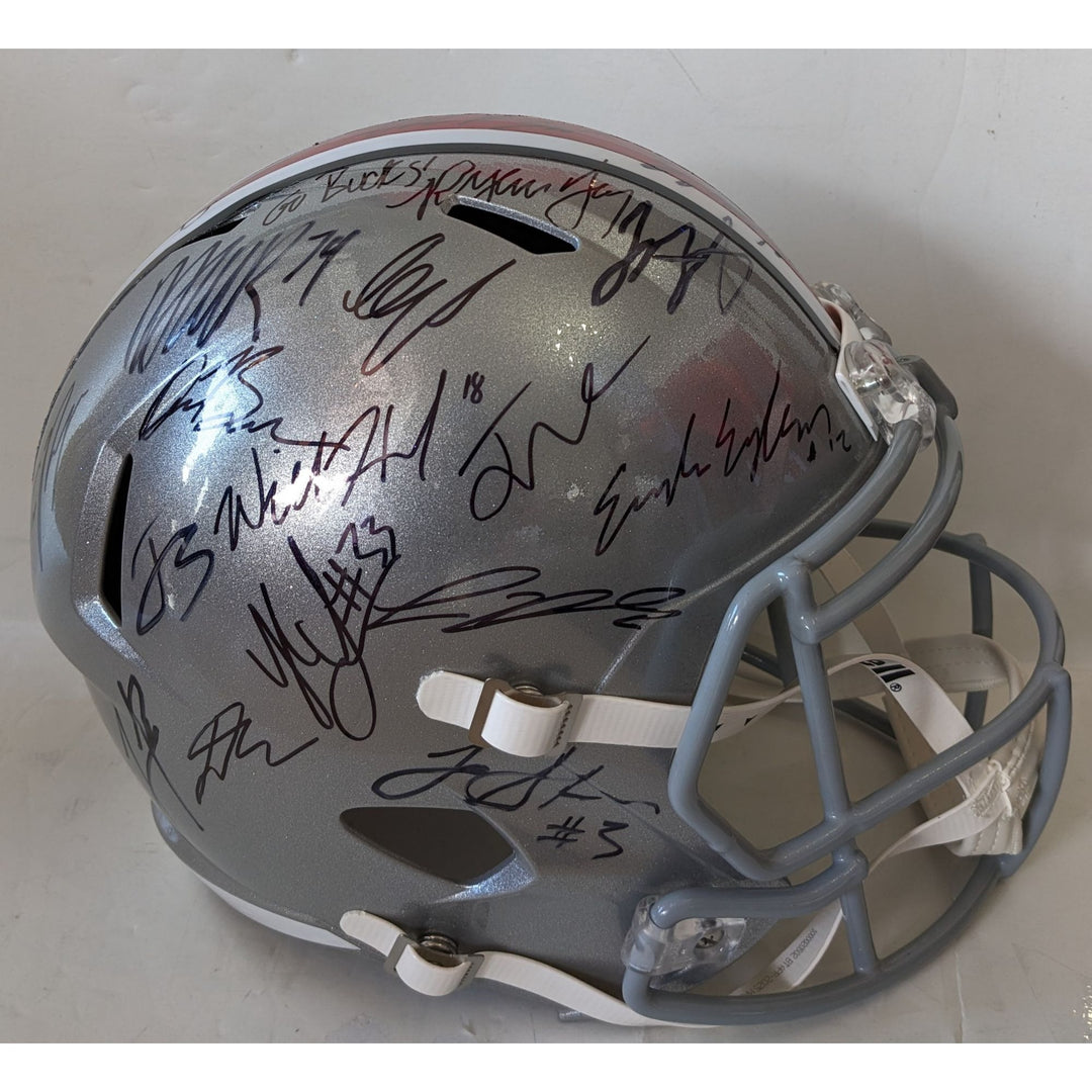 Ohio State Buckeyes 2024-25 Ryan Day, Will Howard, Jerimiah Smith, Quinshon Judkins, Emeka Egbuka, TreVeyon Henderson Riddell Speed helmet