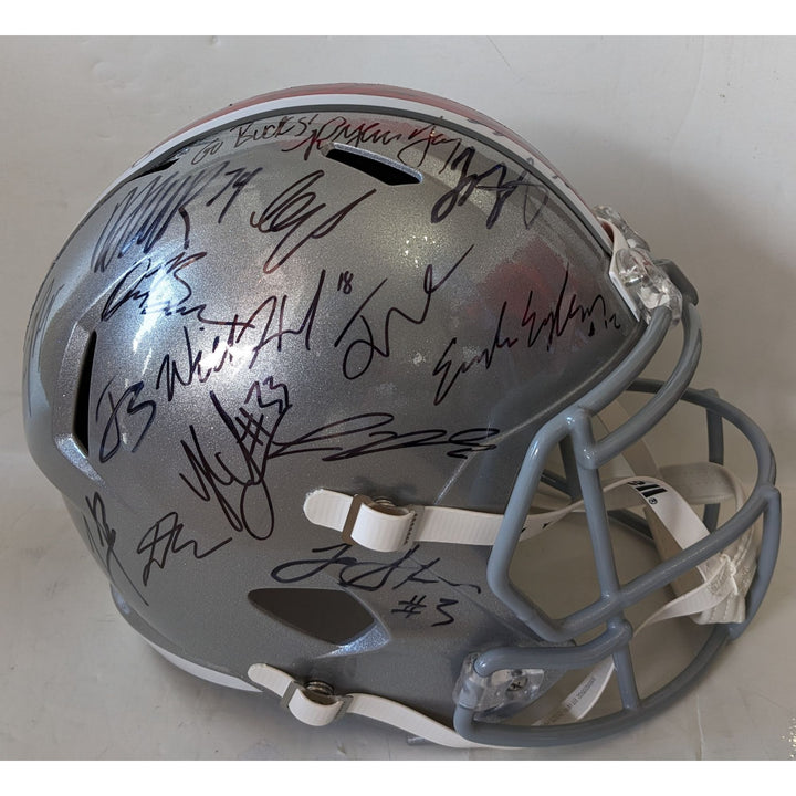 Ohio State Buckeyes 2024-25 Ryan Day, Will Howard, Jerimiah Smith, Quinshon Judkins, Emeka Egbuka, TreVeyon Henderson Riddell Speed helmet