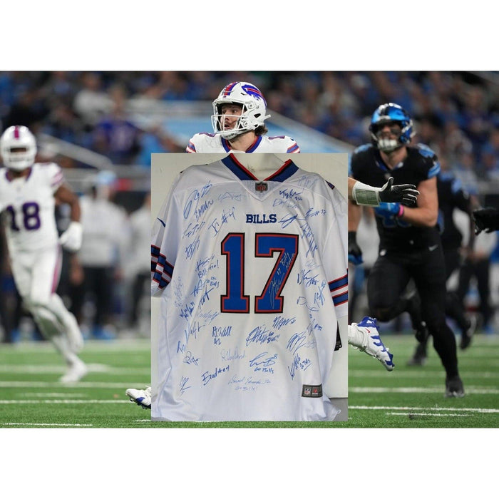 Buffalo Bills Josh Allen 2025 team signed game model jersey size xl (40) signed with proof